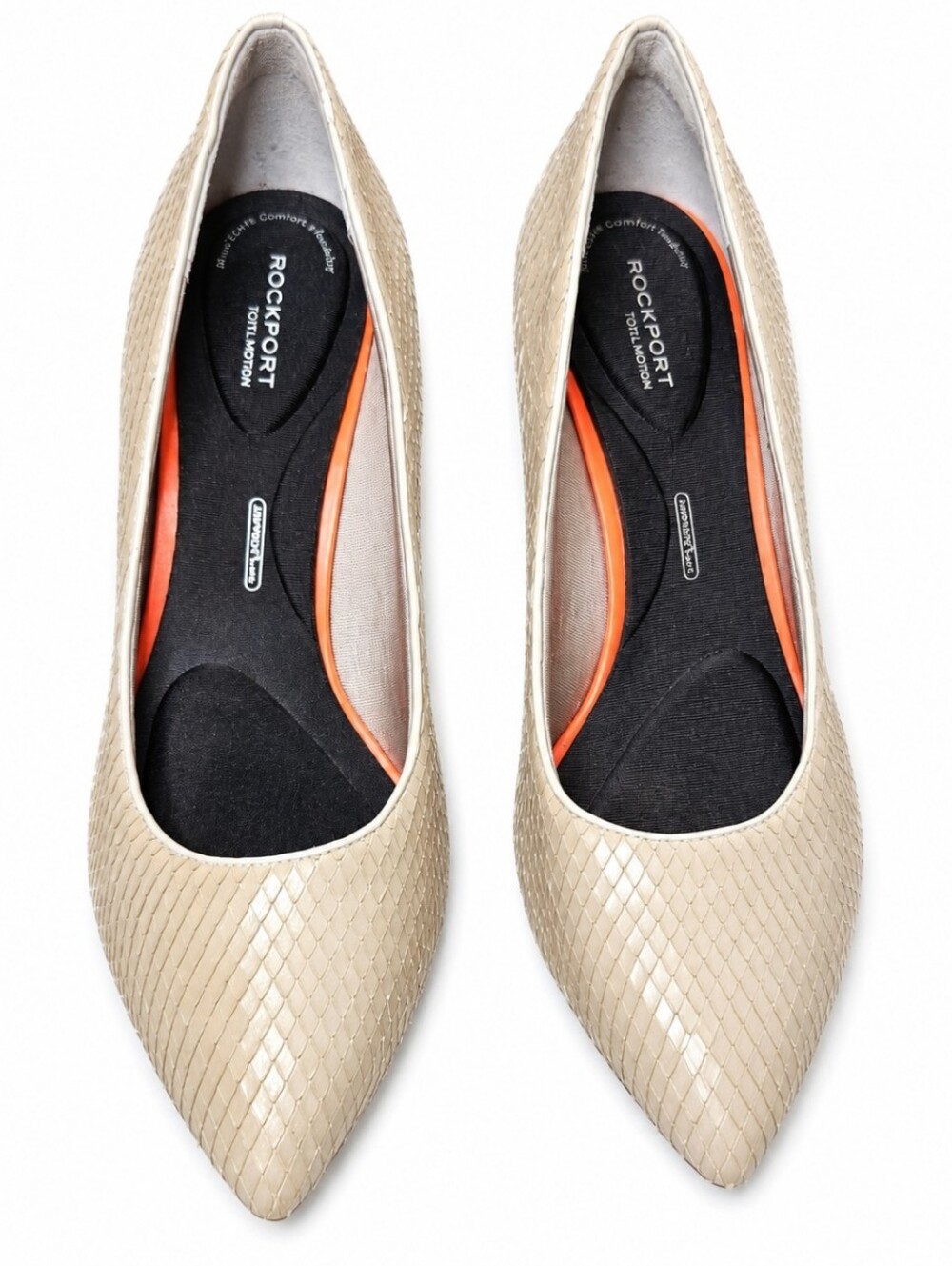 Rockport Total Motion Snake-Embossed Leather Pumps – 8M ✨